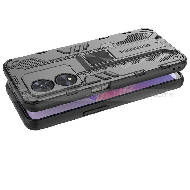 Funda Bumper Silicona y Plastico Mate Carcasa con Magnetico Soporte para Oppo A1 Pro 5G