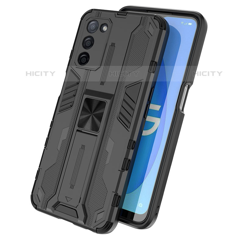 Funda Bumper Silicona y Plastico Mate Carcasa con Magnetico Soporte para Oppo A53s 5G