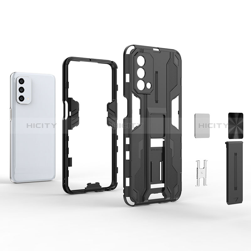 Funda Bumper Silicona y Plastico Mate Carcasa con Magnetico Soporte para Oppo A74 5G