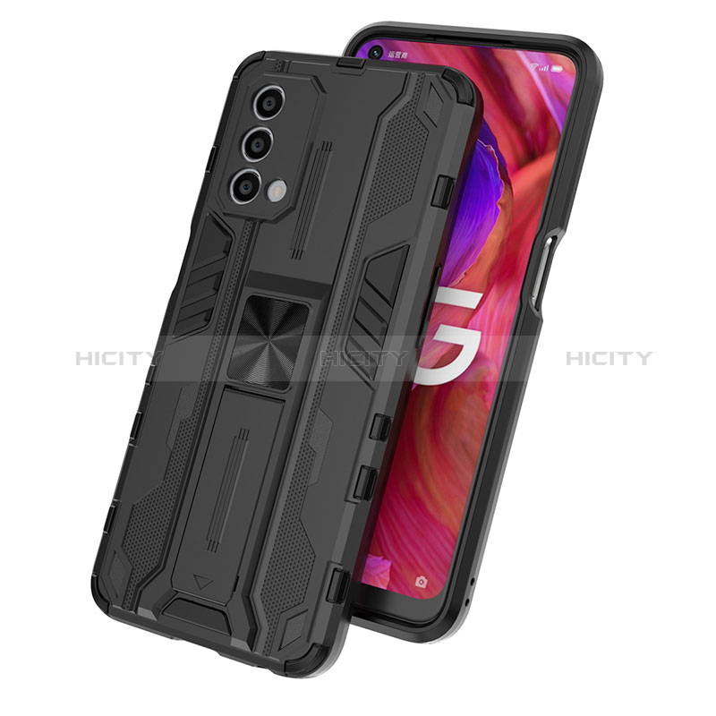 Funda Bumper Silicona y Plastico Mate Carcasa con Magnetico Soporte para Oppo A74 5G