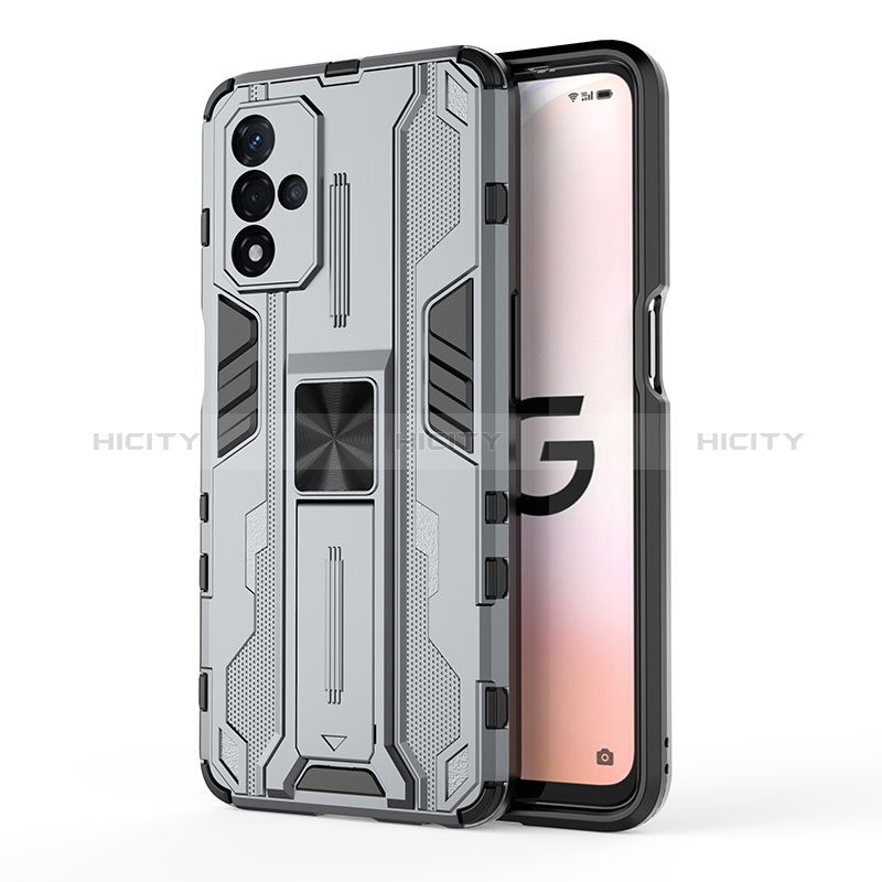 Funda Bumper Silicona y Plastico Mate Carcasa con Magnetico Soporte para Oppo A93s 5G