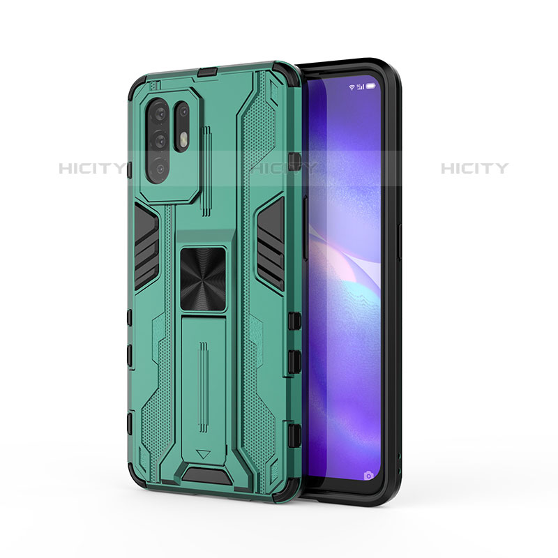 Funda Bumper Silicona y Plastico Mate Carcasa con Magnetico Soporte para Oppo A94 5G