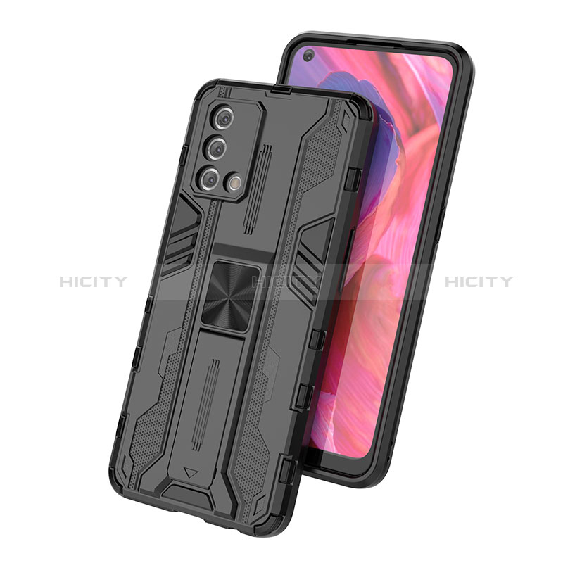 Funda Bumper Silicona y Plastico Mate Carcasa con Magnetico Soporte para Oppo A95 4G