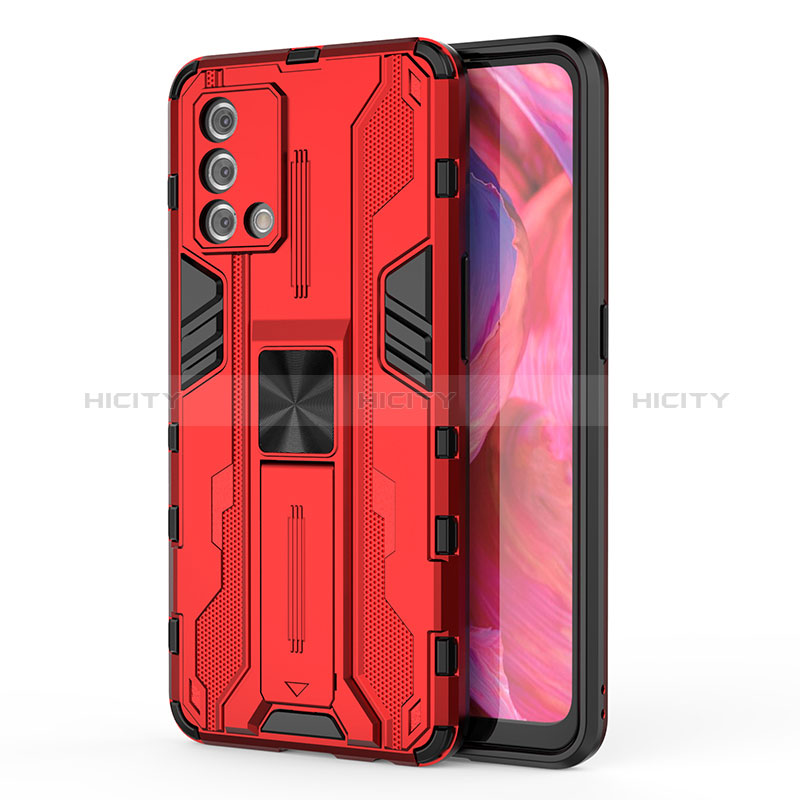 Funda Bumper Silicona y Plastico Mate Carcasa con Magnetico Soporte para Oppo A95 4G