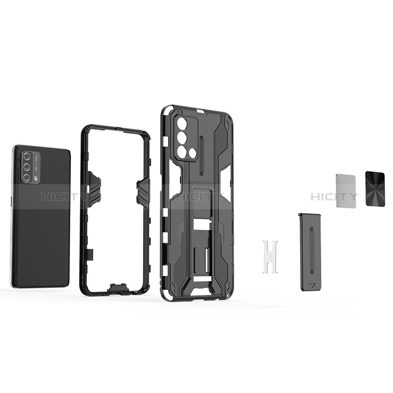 Funda Bumper Silicona y Plastico Mate Carcasa con Magnetico Soporte para Oppo F19