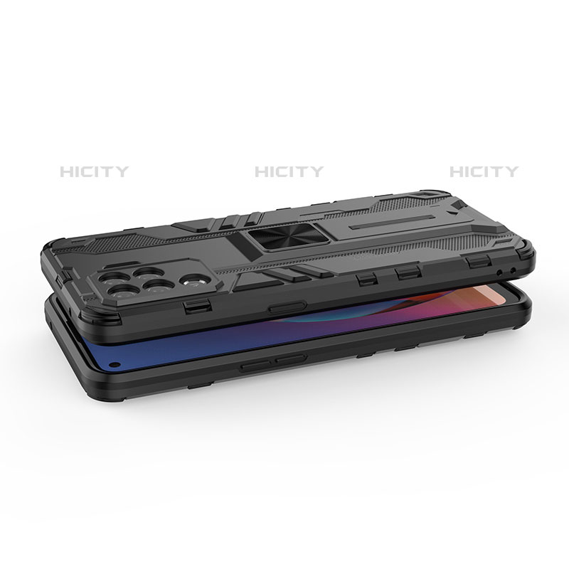 Funda Bumper Silicona y Plastico Mate Carcasa con Magnetico Soporte para Oppo F19 Pro