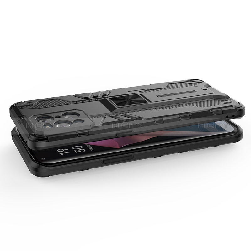 Funda Bumper Silicona y Plastico Mate Carcasa con Magnetico Soporte para Oppo Find X3 5G