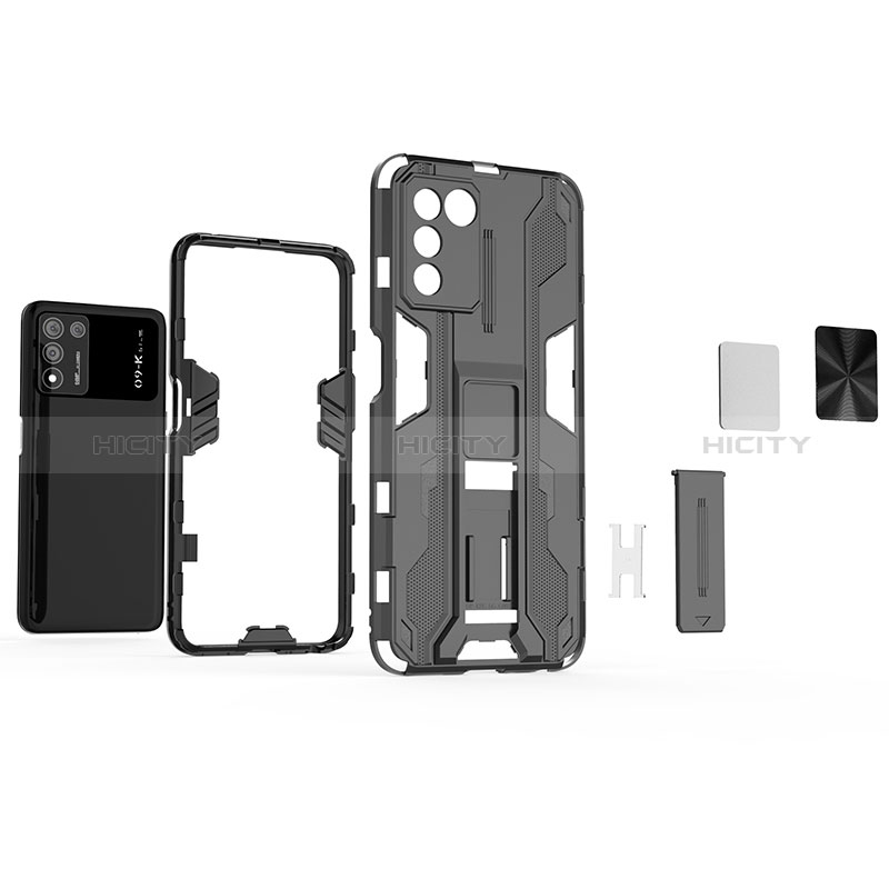 Funda Bumper Silicona y Plastico Mate Carcasa con Magnetico Soporte para Oppo K9S 5G