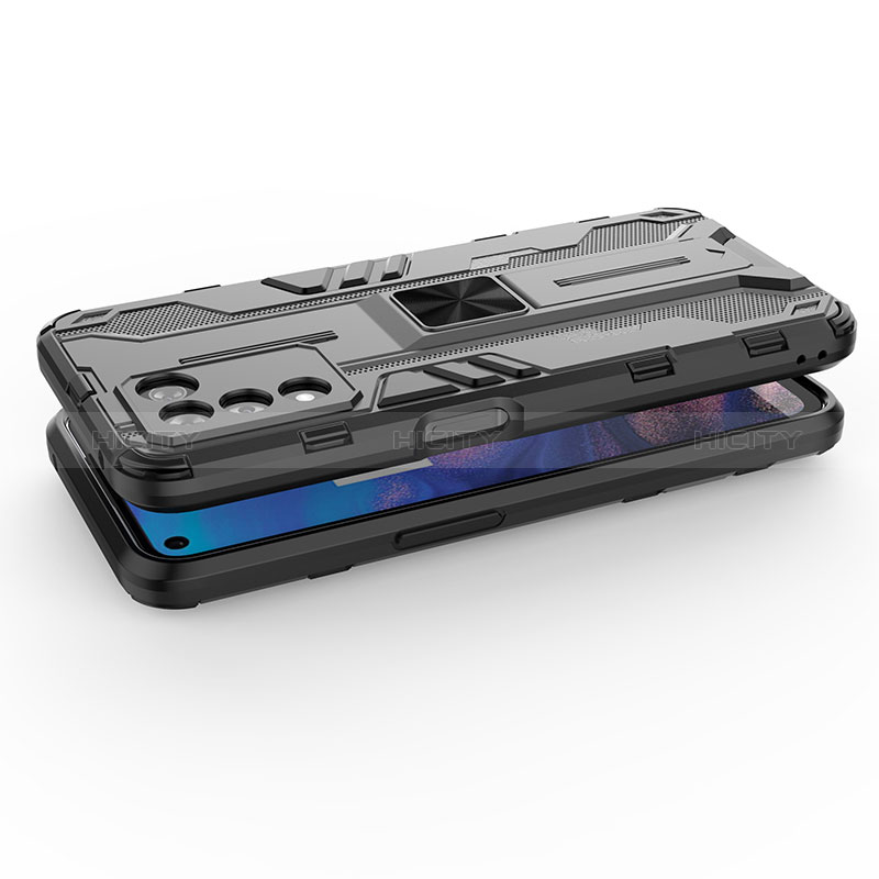 Funda Bumper Silicona y Plastico Mate Carcasa con Magnetico Soporte para Oppo K9S 5G