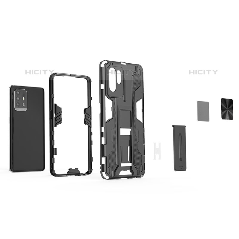 Funda Bumper Silicona y Plastico Mate Carcasa con Magnetico Soporte para Oppo Reno5 Z 5G