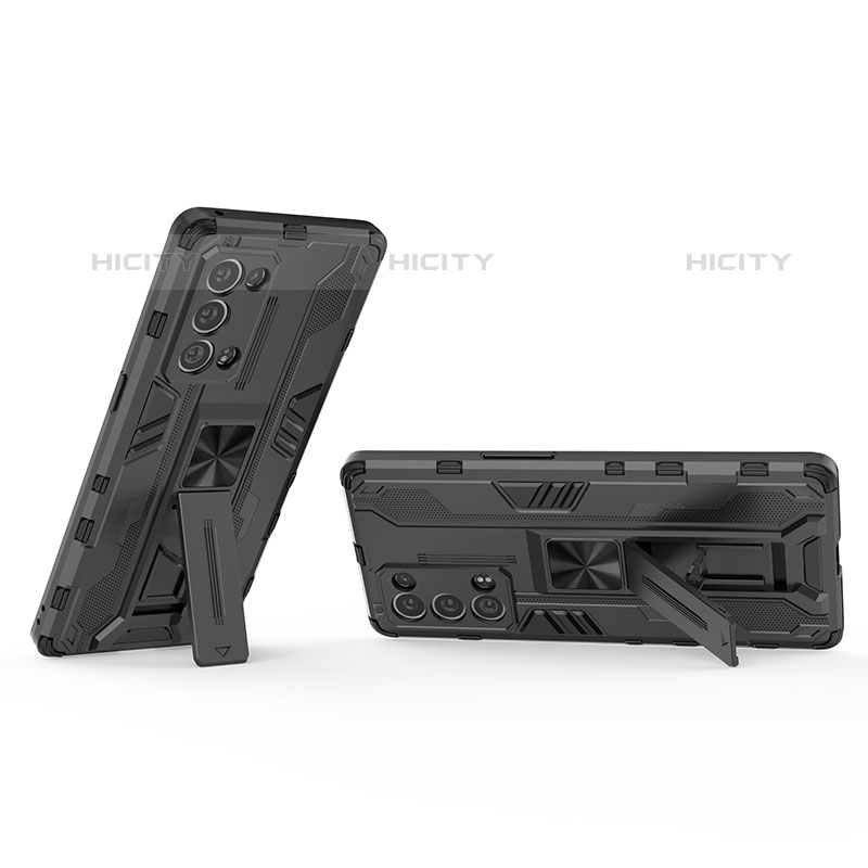 Funda Bumper Silicona y Plastico Mate Carcasa con Magnetico Soporte para Oppo Reno6 Pro+ Plus 5G