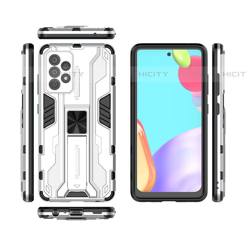 Funda Bumper Silicona y Plastico Mate Carcasa con Magnetico Soporte para Samsung Galaxy A52 4G