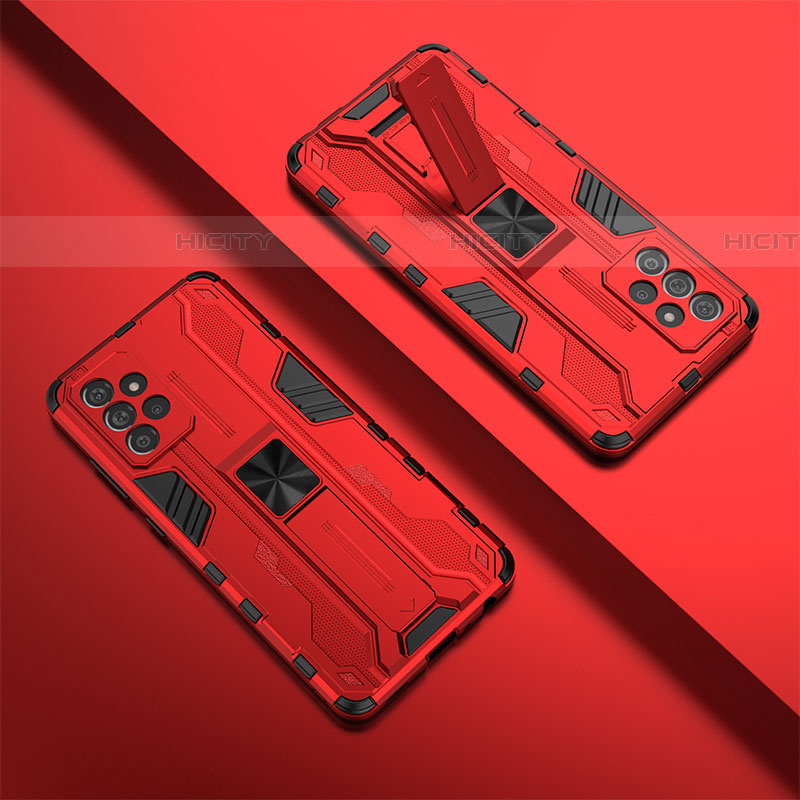 Funda Bumper Silicona y Plastico Mate Carcasa con Magnetico Soporte para Samsung Galaxy A72 5G