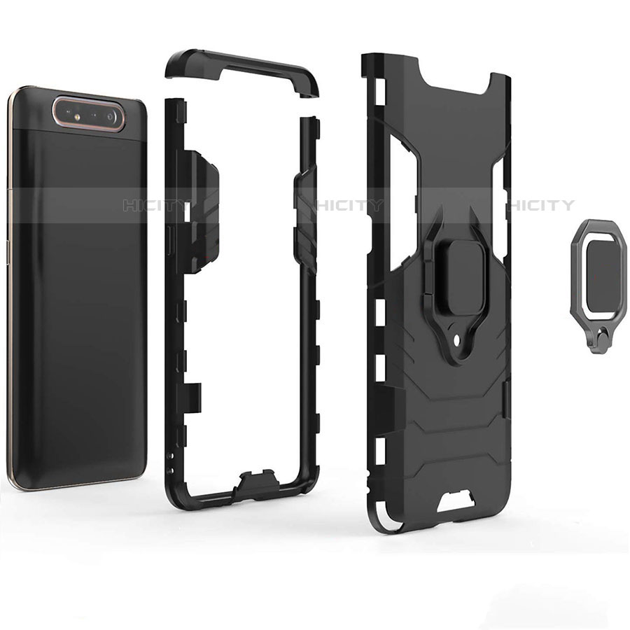 Funda Bumper Silicona y Plastico Mate Carcasa con Magnetico Soporte para Samsung Galaxy A90 4G