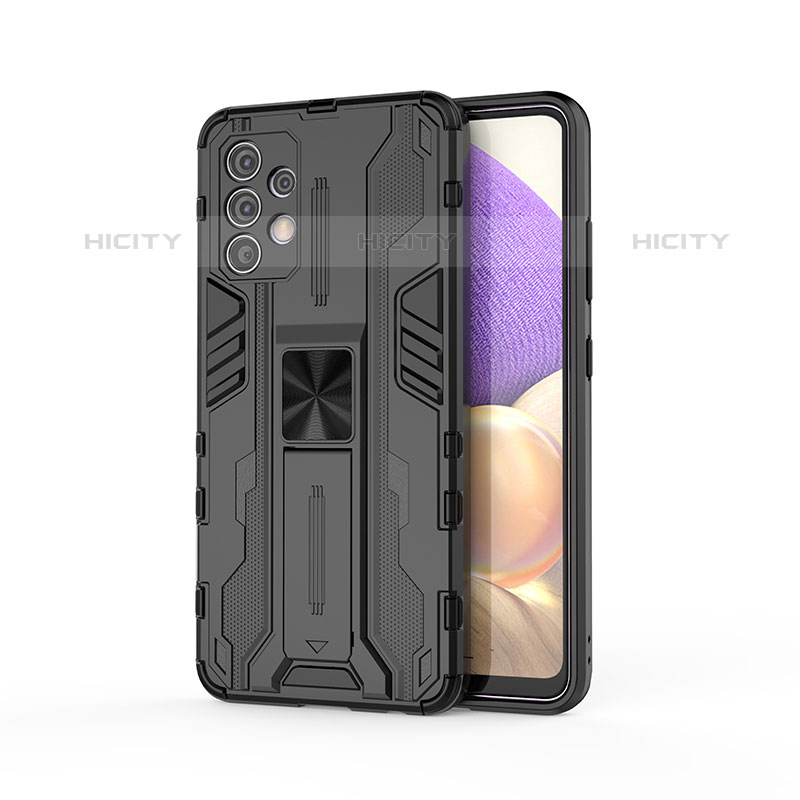 Funda Bumper Silicona y Plastico Mate Carcasa con Magnetico Soporte para Samsung Galaxy M32 5G