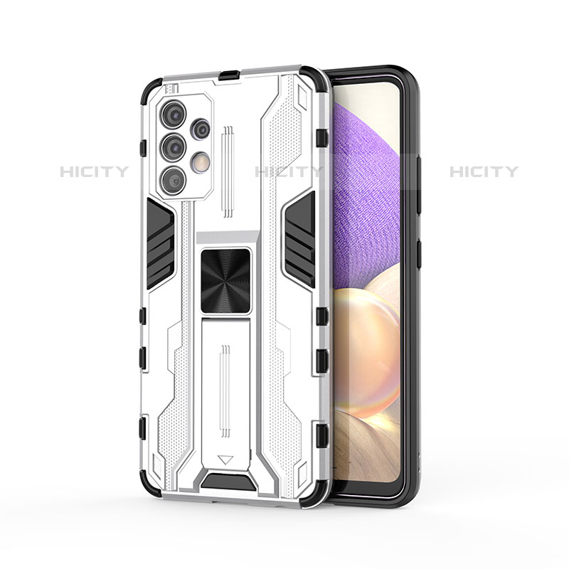 Funda Bumper Silicona y Plastico Mate Carcasa con Magnetico Soporte para Samsung Galaxy M32 5G