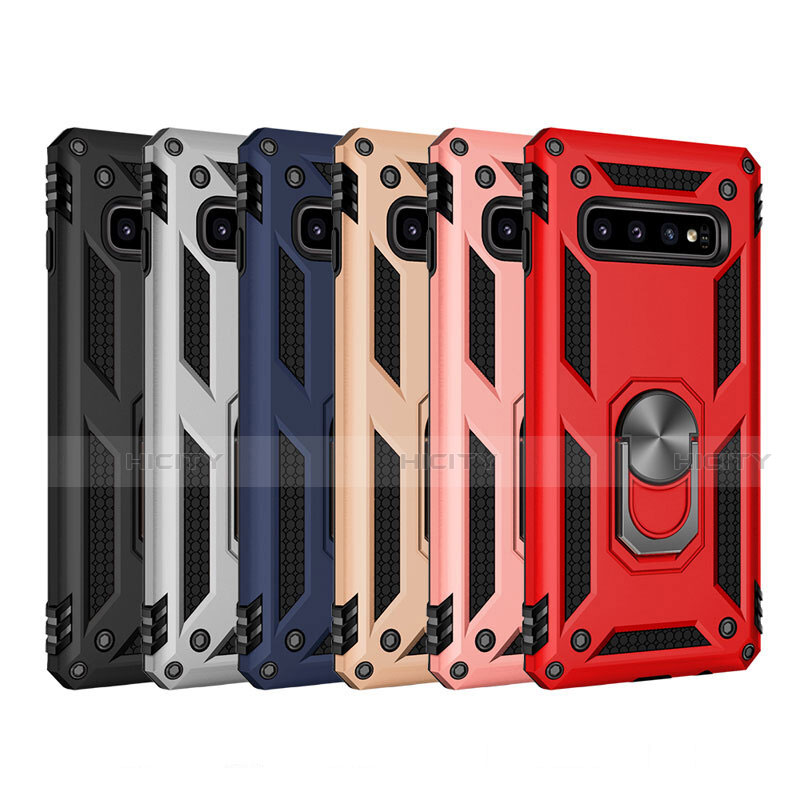 Funda Bumper Silicona y Plastico Mate Carcasa con Magnetico Soporte para Samsung Galaxy S10