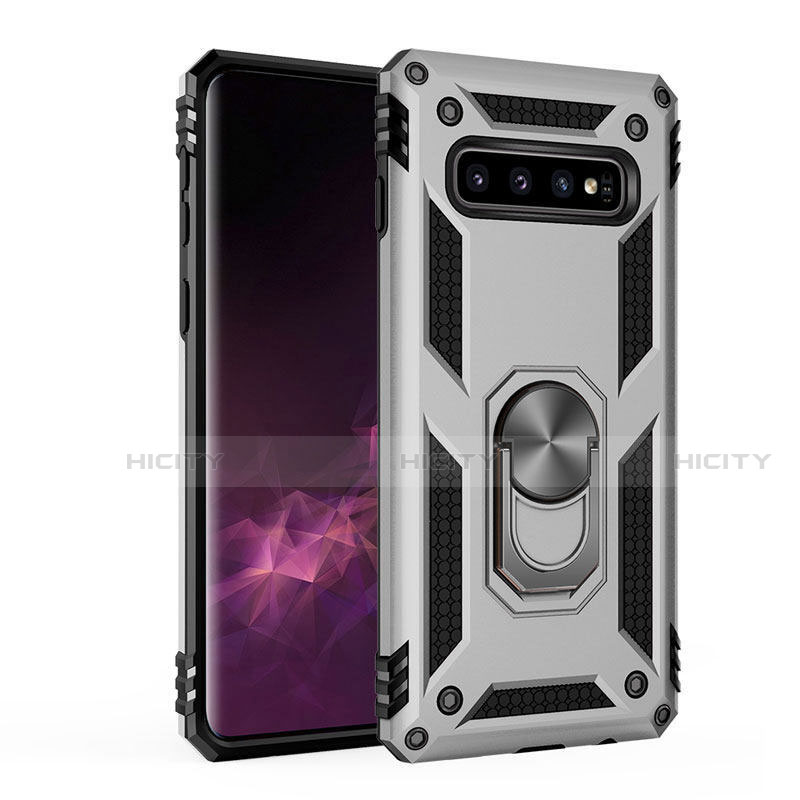 Funda Bumper Silicona y Plastico Mate Carcasa con Magnetico Soporte para Samsung Galaxy S10