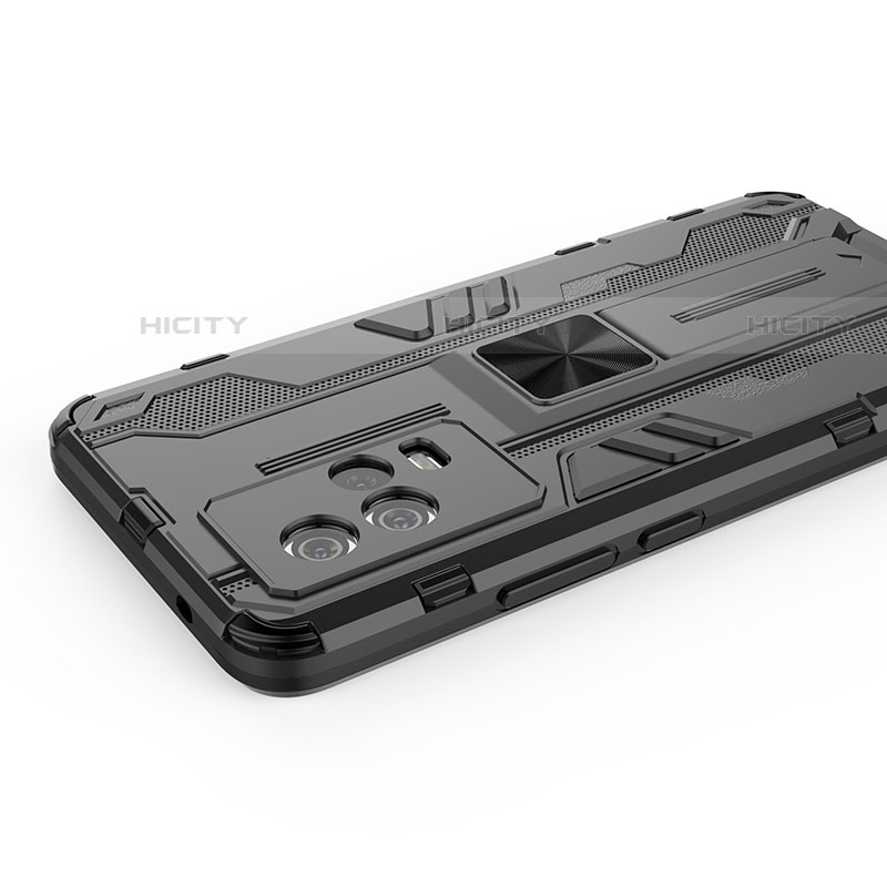 Funda Bumper Silicona y Plastico Mate Carcasa con Magnetico Soporte para Vivo iQOO 8 Pro 5G