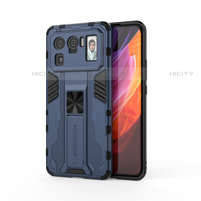 Funda Bumper Silicona y Plastico Mate Carcasa con Magnetico Soporte para Xiaomi Mi 11 Ultra 5G