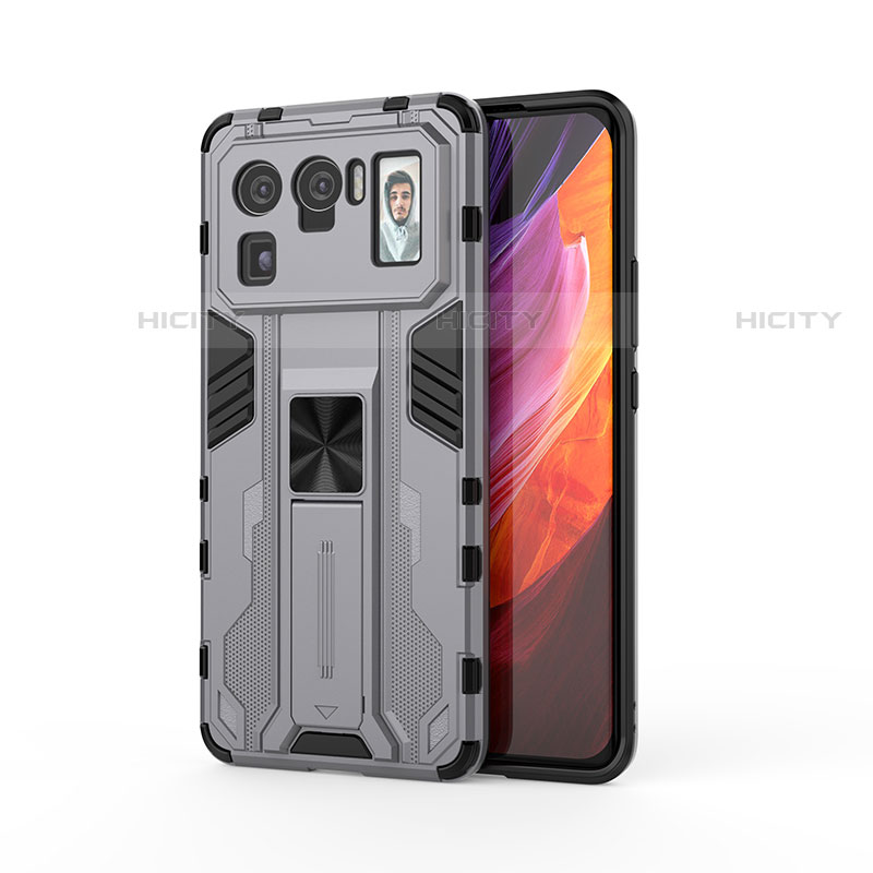 Funda Bumper Silicona y Plastico Mate Carcasa con Magnetico Soporte para Xiaomi Mi 11 Ultra 5G