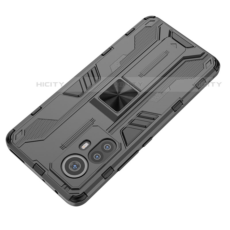 Funda Bumper Silicona y Plastico Mate Carcasa con Magnetico Soporte para Xiaomi Mi 12 Pro 5G