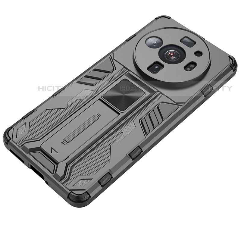 Funda Bumper Silicona y Plastico Mate Carcasa con Magnetico Soporte para Xiaomi Mi 12 Ultra 5G