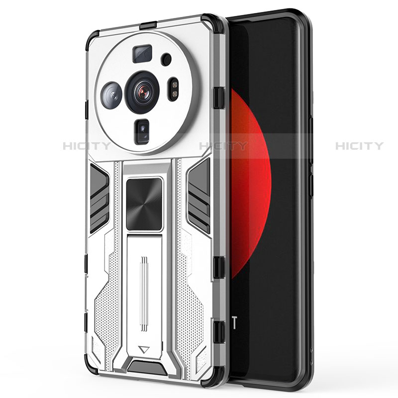 Funda Bumper Silicona y Plastico Mate Carcasa con Magnetico Soporte para Xiaomi Mi 12S Ultra 5G