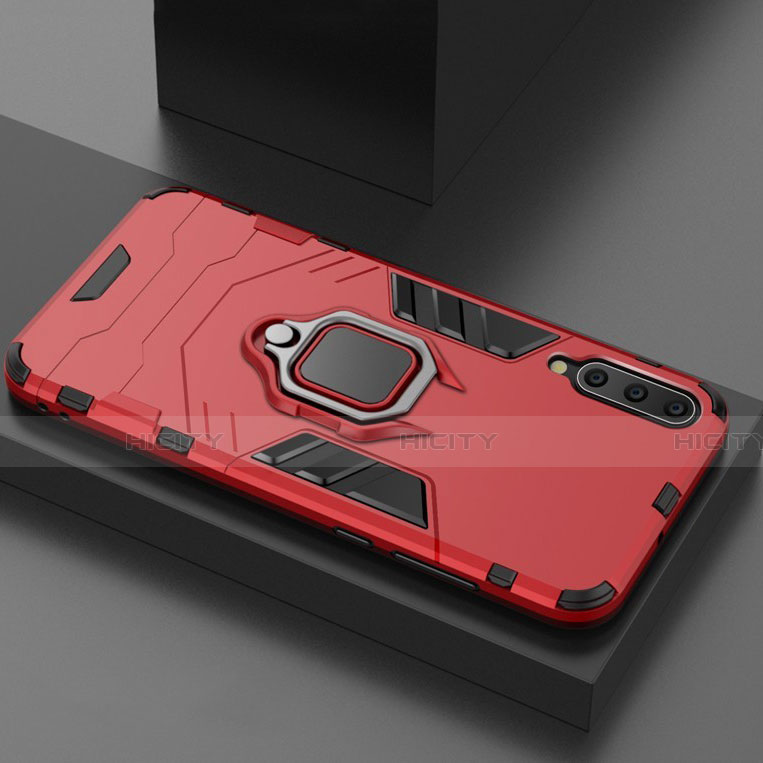 Funda Bumper Silicona y Plastico Mate Carcasa con Magnetico Soporte para Xiaomi Mi 9 Lite Rojo