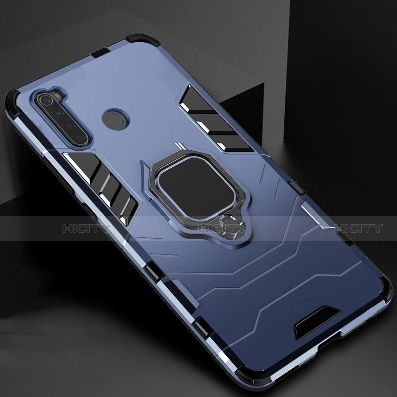 Funda Bumper Silicona y Plastico Mate Carcasa con Magnetico Soporte para Xiaomi Redmi Note 8 (2021)