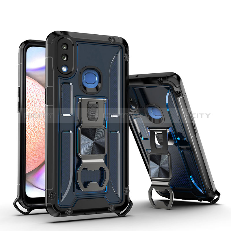 Funda Bumper Silicona y Plastico Mate Carcasa con Magnetico Soporte Q01W para Samsung Galaxy A10s