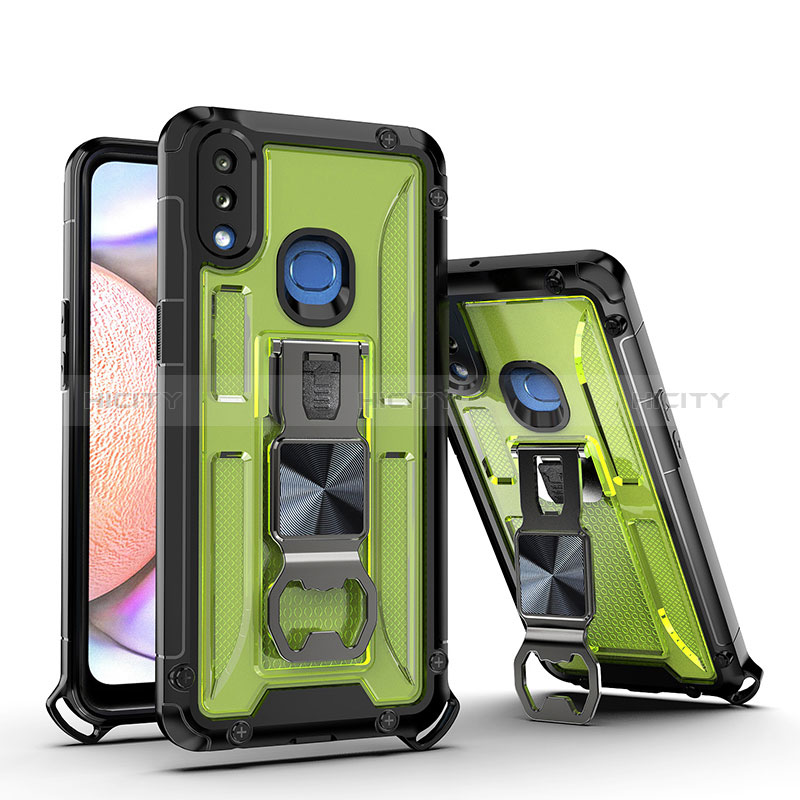 Funda Bumper Silicona y Plastico Mate Carcasa con Magnetico Soporte Q01W para Samsung Galaxy A10s