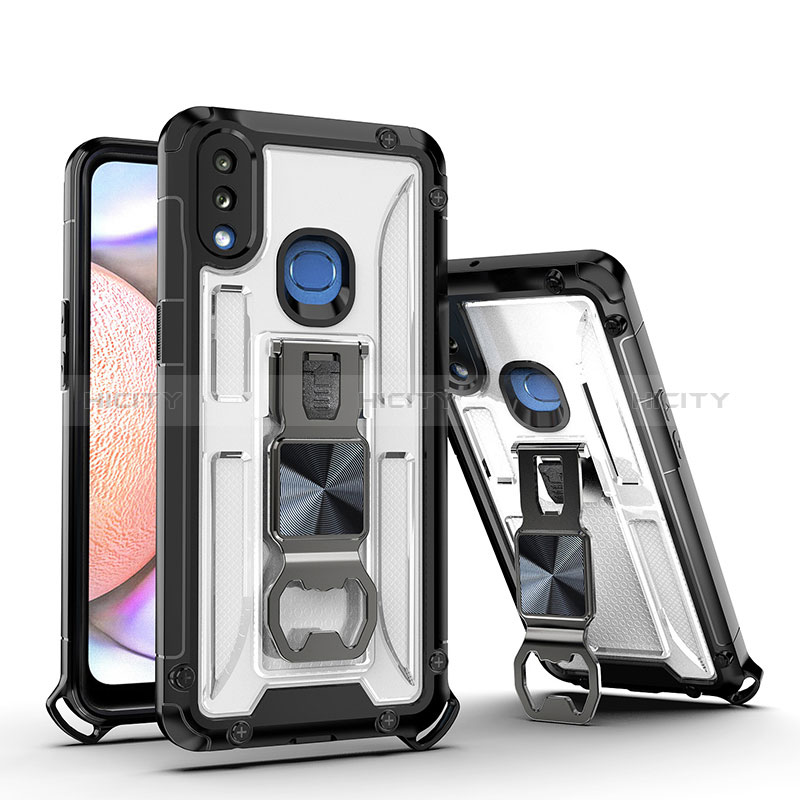 Funda Bumper Silicona y Plastico Mate Carcasa con Magnetico Soporte Q01W para Samsung Galaxy A10s