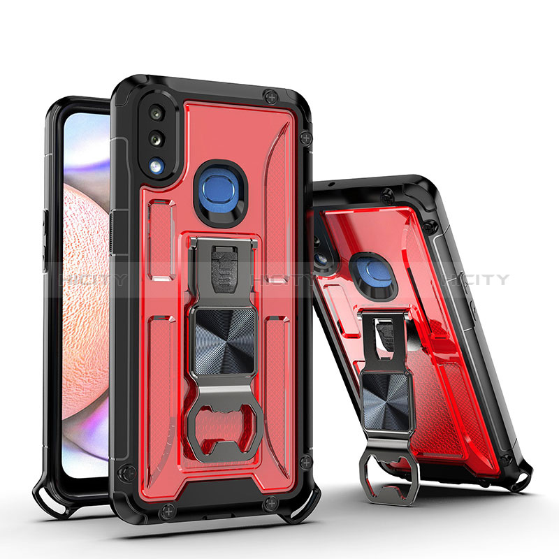 Funda Bumper Silicona y Plastico Mate Carcasa con Magnetico Soporte Q01W para Samsung Galaxy A10s