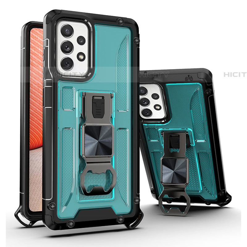 Funda Bumper Silicona y Plastico Mate Carcasa con Magnetico Soporte Q01W para Samsung Galaxy A72 5G