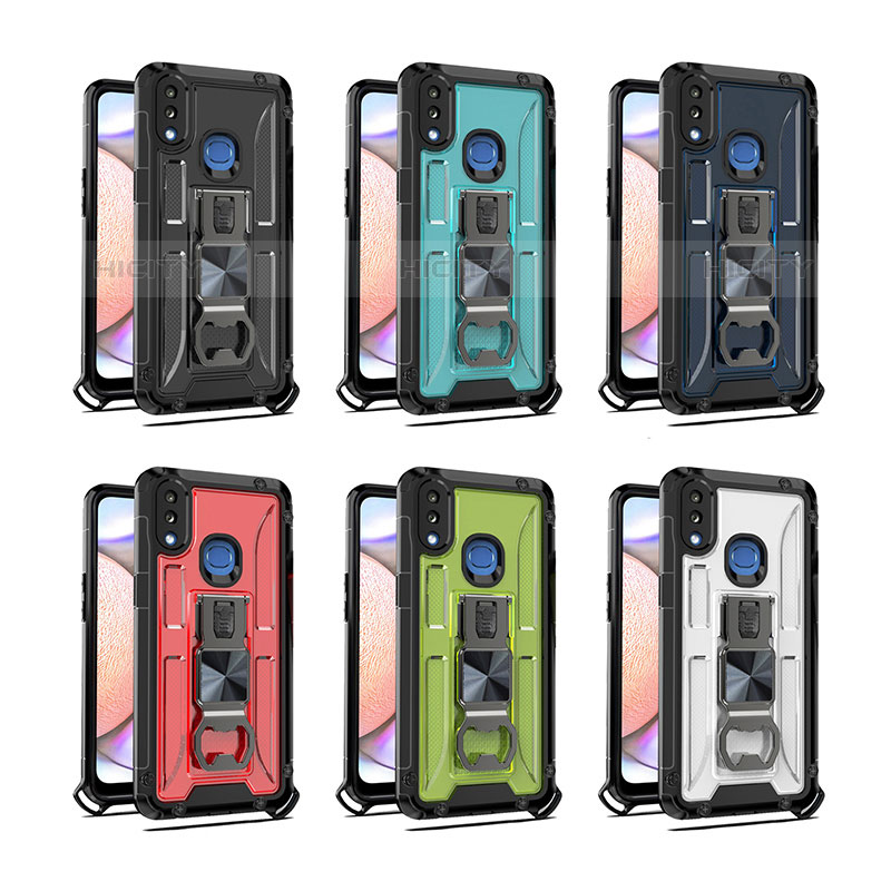 Funda Bumper Silicona y Plastico Mate Carcasa con Magnetico Soporte Q01W para Samsung Galaxy M01s