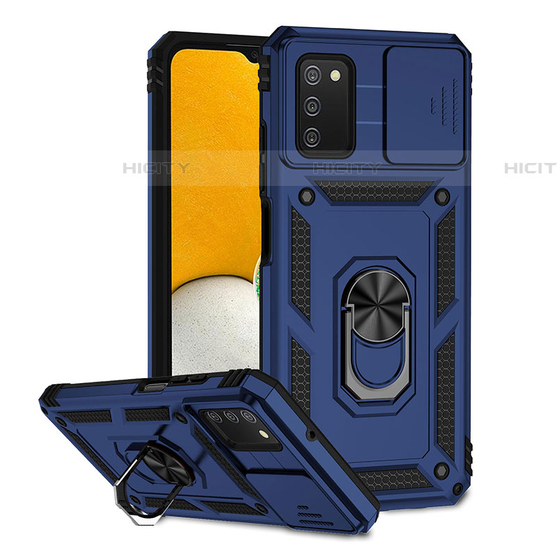 Funda Bumper Silicona y Plastico Mate Carcasa con Magnetico Soporte Q02W para Samsung Galaxy A03s