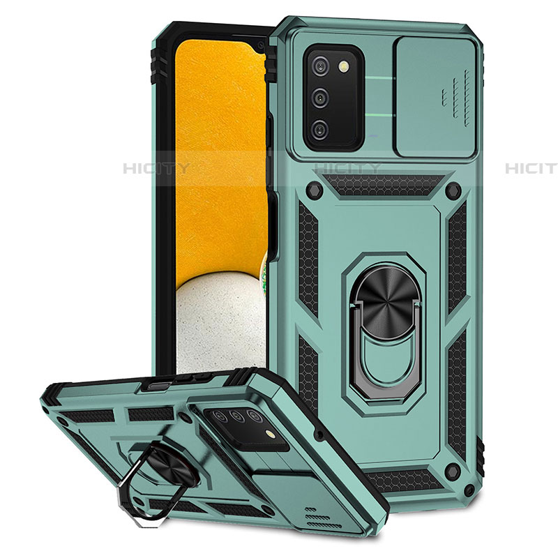 Funda Bumper Silicona y Plastico Mate Carcasa con Magnetico Soporte Q02W para Samsung Galaxy A03s