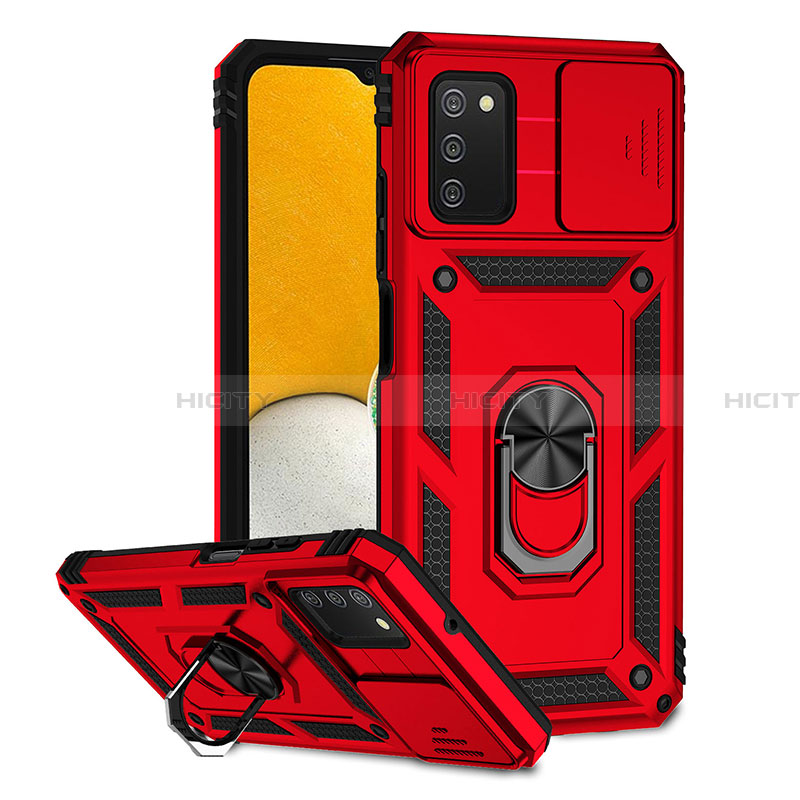 Funda Bumper Silicona y Plastico Mate Carcasa con Magnetico Soporte Q02W para Samsung Galaxy F02S SM-E025F