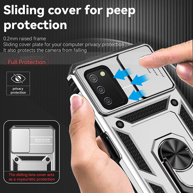 Funda Bumper Silicona y Plastico Mate Carcasa con Magnetico Soporte Q02W para Samsung Galaxy M02s