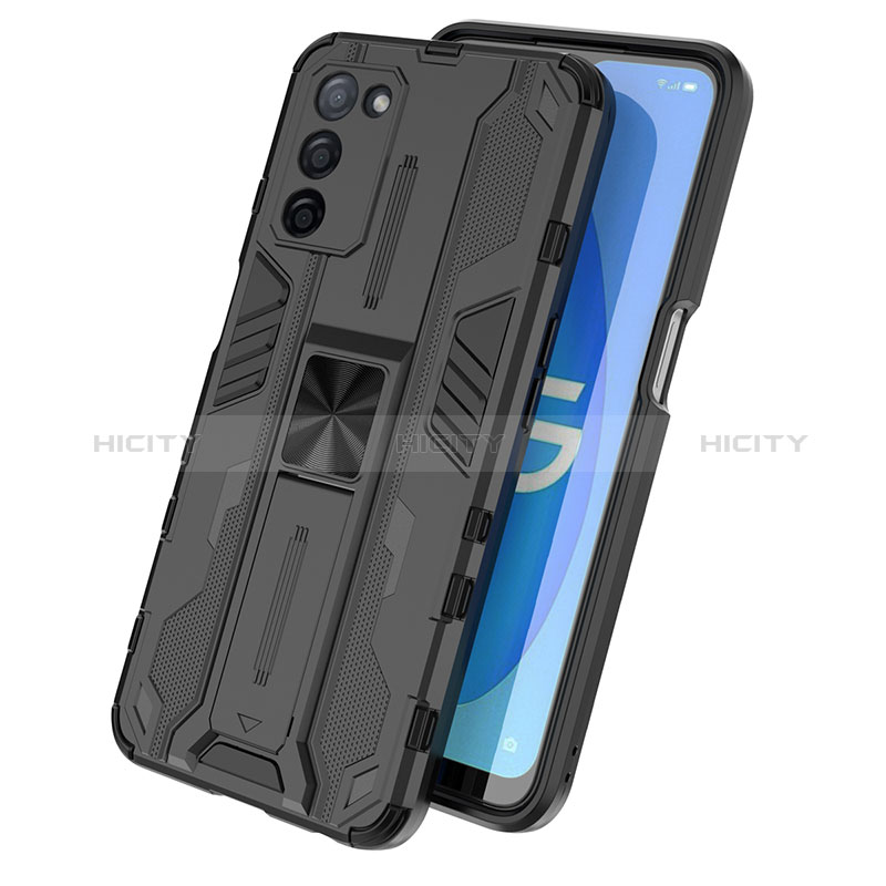 Funda Bumper Silicona y Plastico Mate Carcasa con Magnetico Soporte T01 para Oppo A56 5G