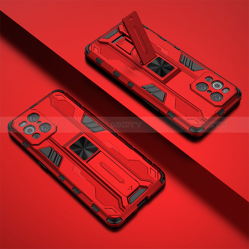 Funda Bumper Silicona y Plastico Mate Carcasa con Magnetico Soporte T01 para Oppo Find X3 5G