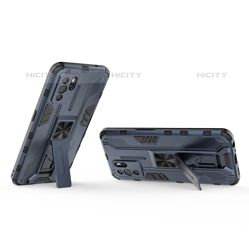 Funda Bumper Silicona y Plastico Mate Carcasa con Magnetico Soporte T01 para Oppo Reno6 Z 5G