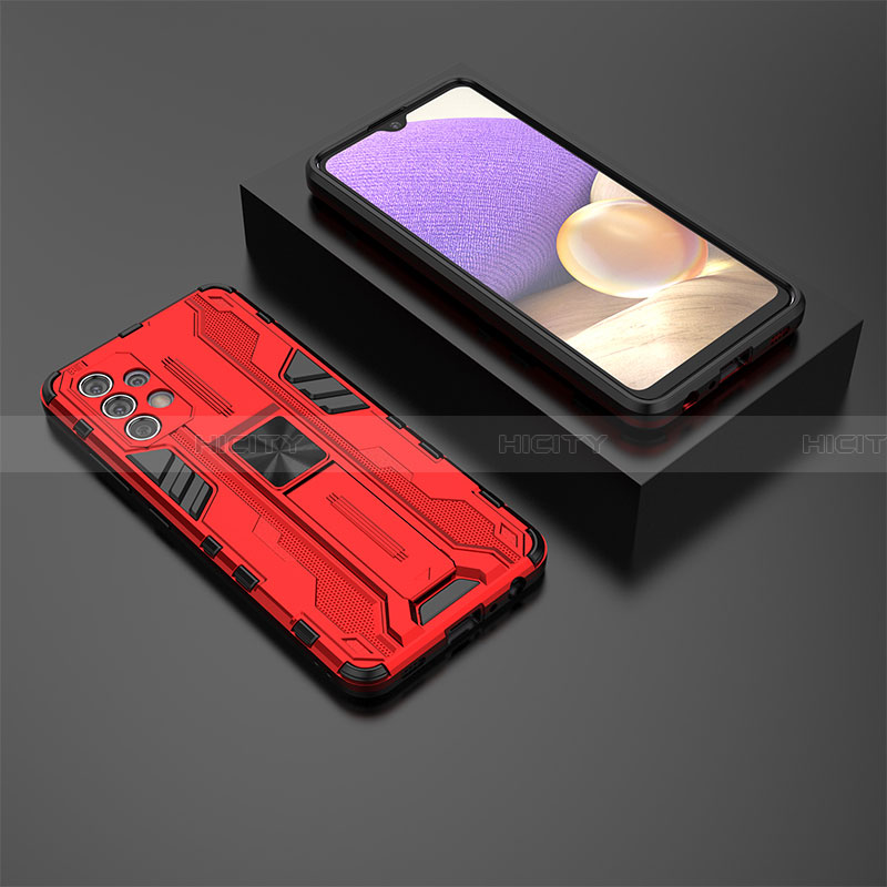 Funda Bumper Silicona y Plastico Mate Carcasa con Magnetico Soporte T01 para Samsung Galaxy A32 5G