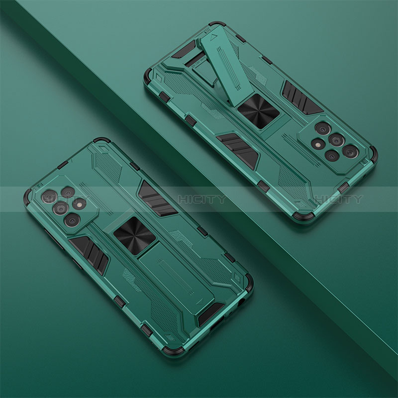 Funda Bumper Silicona y Plastico Mate Carcasa con Magnetico Soporte T01 para Samsung Galaxy A52s 5G