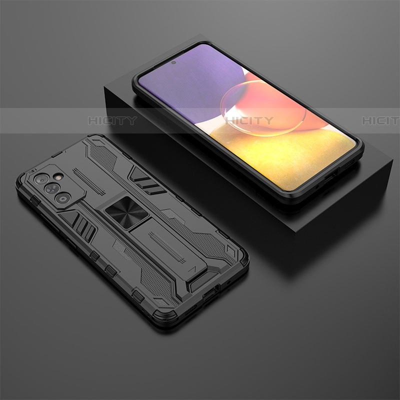 Funda Bumper Silicona y Plastico Mate Carcasa con Magnetico Soporte T01 para Samsung Galaxy A82 5G