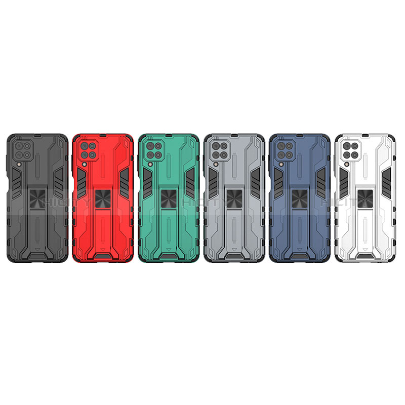 Funda Bumper Silicona y Plastico Mate Carcasa con Magnetico Soporte T01 para Samsung Galaxy M12