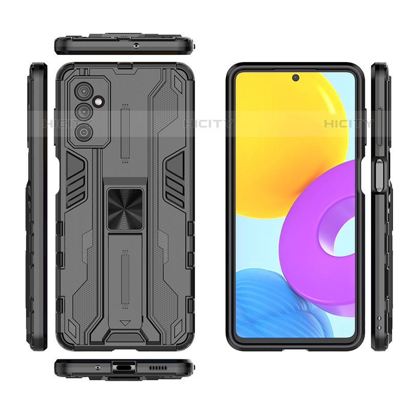 Funda Bumper Silicona y Plastico Mate Carcasa con Magnetico Soporte T01 para Samsung Galaxy M52 5G