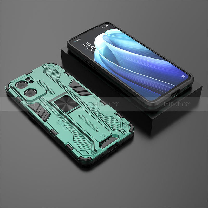 Funda Bumper Silicona y Plastico Mate Carcasa con Magnetico Soporte T02 para OnePlus Nord CE 2 5G