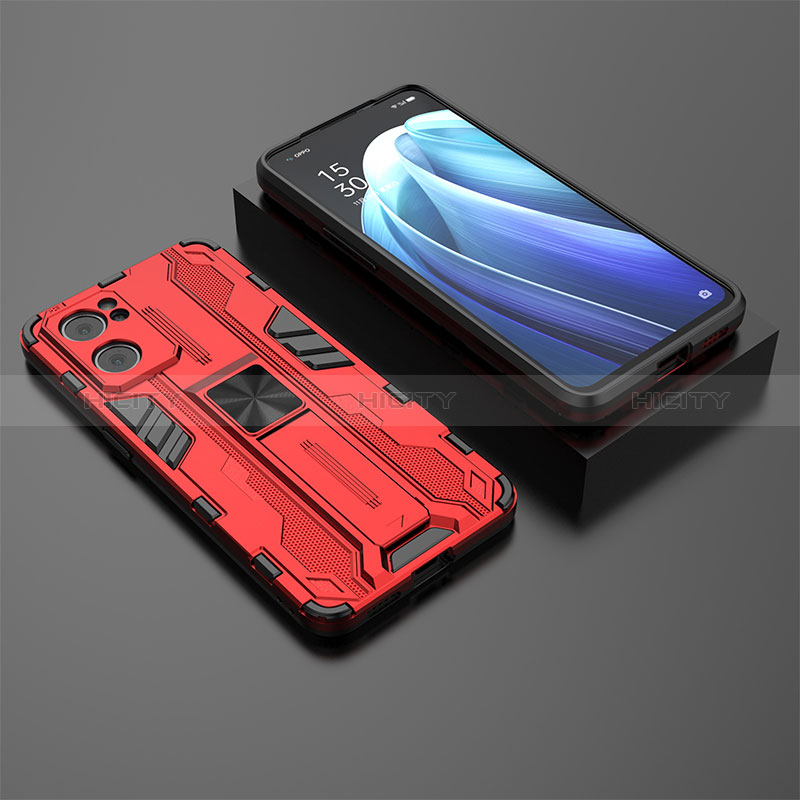 Funda Bumper Silicona y Plastico Mate Carcasa con Magnetico Soporte T02 para OnePlus Nord CE 2 5G